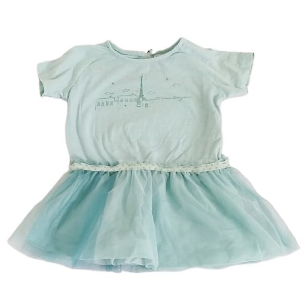 Robe bleu et tulle bébé fille 18/24 mois ZARA