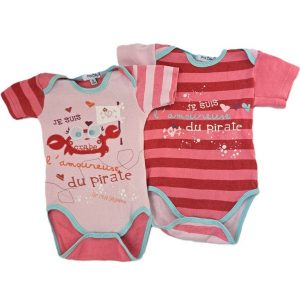 Lot de 2 body rose bébé fille 6 MOIS P’TIT BEGUIN