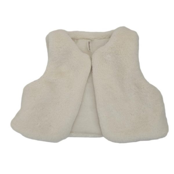 Gilet sans manche polaire écru bébé fille 12 MOIS ORCHESTRA