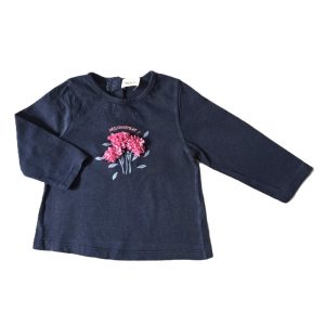 T-shirt marine fleurs bébé fille 12 MOIS TAPE A L’OEIL TAO