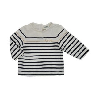 T-shirt rayé marine blanc Love bébé fille 3 MOIS TAPE A L’OEIL TAO