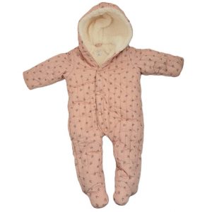 Combi-pilote rose fleurs fourrure bébé fille 6/9 MOIS ZARA