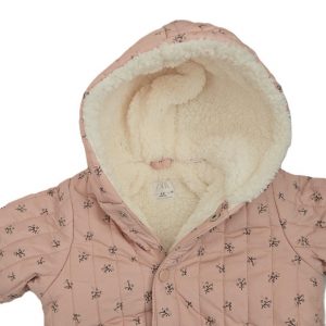 Combi-pilote rose fleurs fourrure bébé fille 6/9 MOIS ZARA