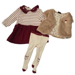 Ensemble de fête Robe Gilet Collants bébé fille 6 MOIS SERGENT MAJOR