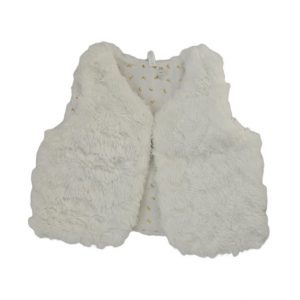 Gilet sans manche fourrure blanc bébé fille 6 MOIS ORCHESTRA