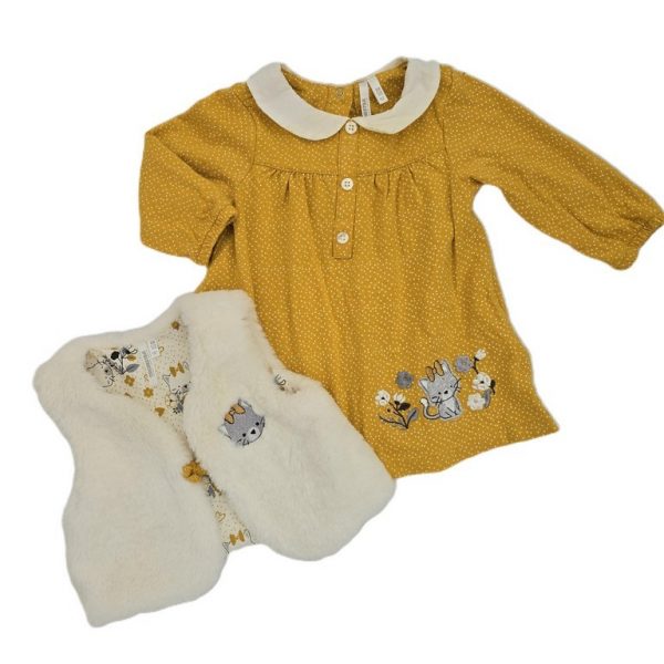 Ensemble Robe + Gilet sans manche bébé fille 6 MOIS ORCHESTRA