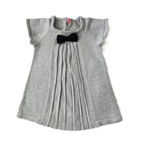 Robe mailles gris nœud bébé fille 6 MOIS ORCHESTRA