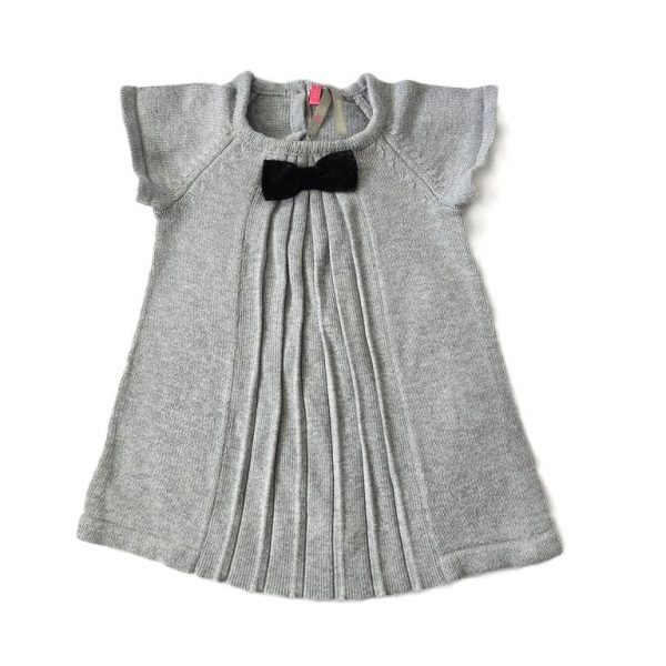 Robe mailles gris nœud bébé fille 6 MOIS ORCHESTRA