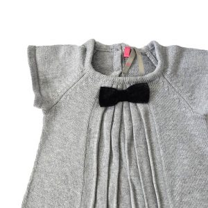 Robe mailles gris nœud bébé fille 6 MOIS ORCHESTRA