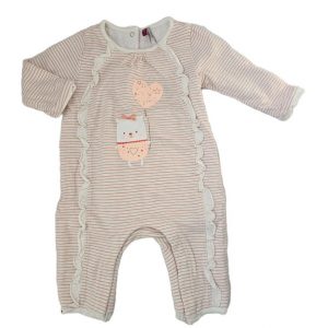 Combinaison molletonnée rayée bébé fille 6 MOIS ORCHESTRA