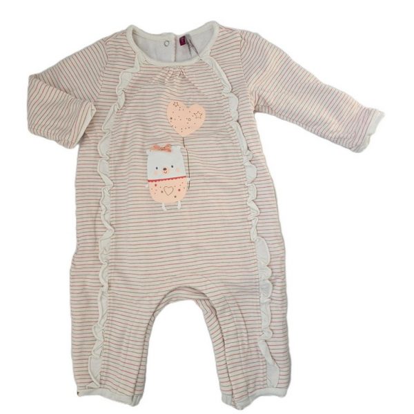 Combinaison molletonnée rayée bébé fille 6 MOIS ORCHESTRA
