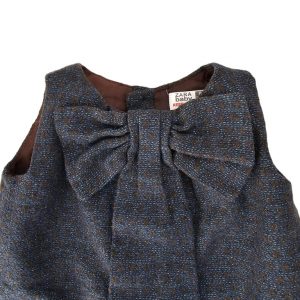 Robe de fête marron bleu brillante bébé fille 9/12 MOIS ZARA