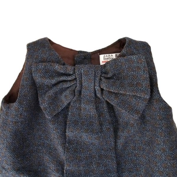Robe de fête marron bleu brillante bébé fille 9/12 MOIS ZARA