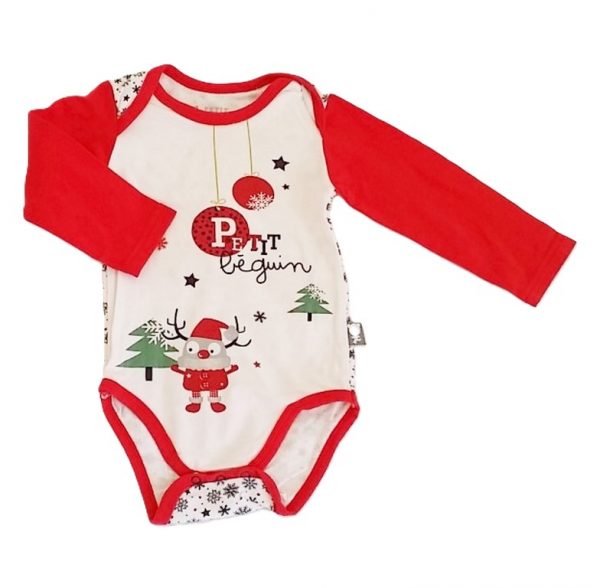 Body rouge Noël bébé mixte 9 MOIS P'TIT BEGUIN
