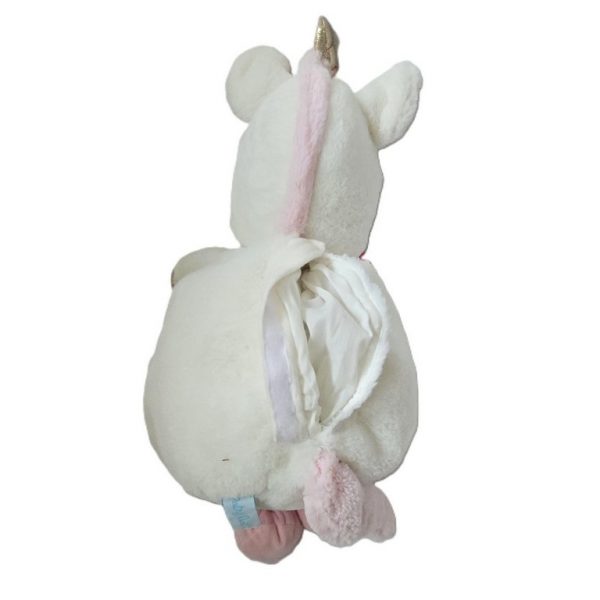 Licorne range pyjama blanc rose 55 cm DOUDOU ET COMPAGNIE
