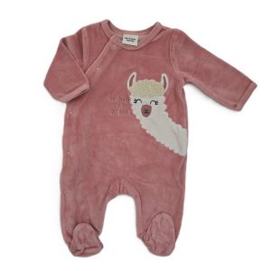 Pyjama velours rose Lama bébé fille 3 MOIS TAPE A L’OEIL TAO