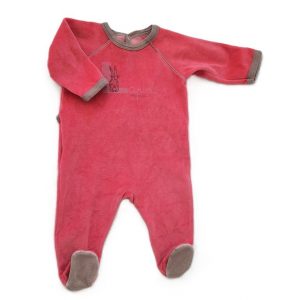 Pyjama velours fuchsia lapin bébé fille 6 MOIS PETIT BATEAU