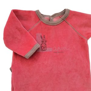Pyjama velours fuchsia lapin bébé fille 6 MOIS PETIT BATEAU