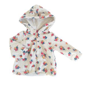 Sweat zippé à capuche fleurs bébé fille 12 MOIS DPAM