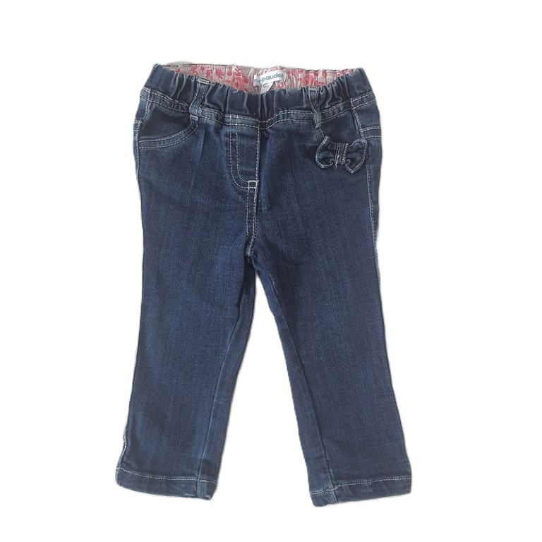 Pantalon jean bleu foncé bébé fille 12 MOIS DPAM