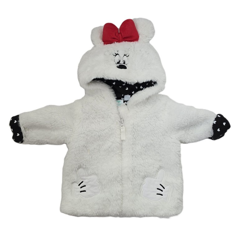 Veste fourrure blanche noire Minnie bébé fille 3 MOIS DISNEY