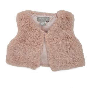 Gilet sans manche rose fourrure 3/6 MOIS PRIMARK