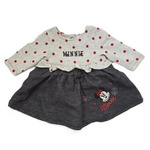 Robe grise à pois rouge Minnie bébé fille 3 MOIS DISNEY