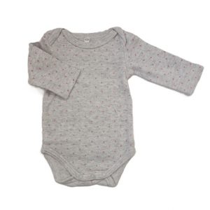 Body gris à pois rose bébé fille 3 MOIS